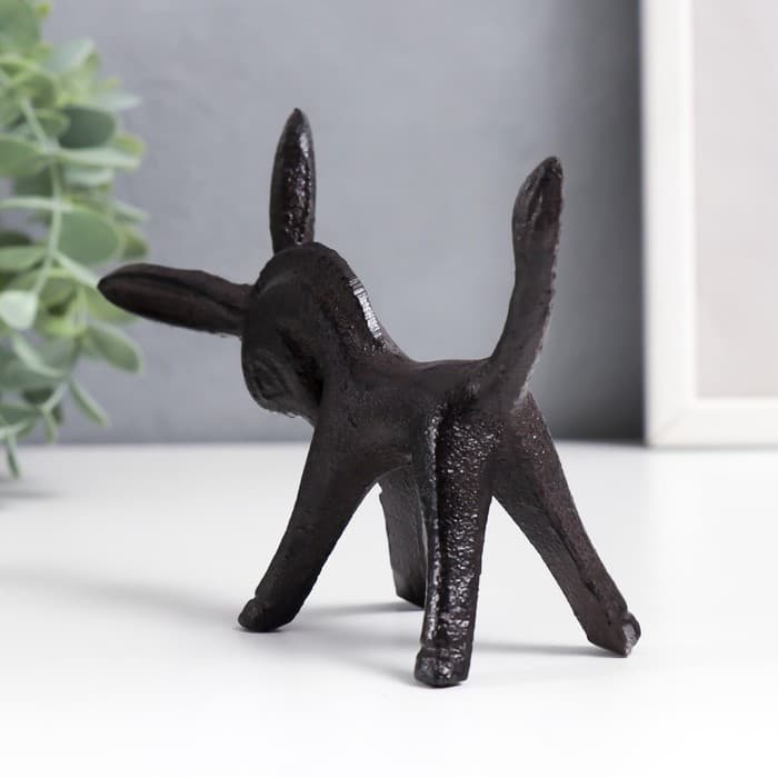 Фигурка чугун, подставка для колец «Ослик», 10×4×12.5 см