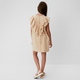 Платье для девочки MINAKU: Cotton Collection, светло-бежевое, рост 116-122 см