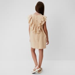 Платье для девочки MINAKU: Cotton Collection, светло-бежевое, рост 122-128 см