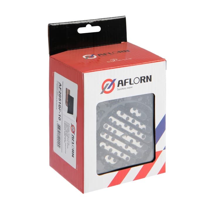 Трап AFLORN AF20510F-10, 100×100 мм, горизонтальный, латунь, черный