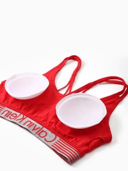 Комплект нижнего белья женский (топ с тонкими лямками, трусы), красный МИКС, размер 44-46