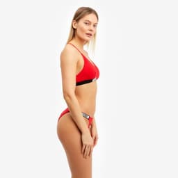 Комплект нижнего белья женский (топ, трусы), красный МИКС, размер 46-48