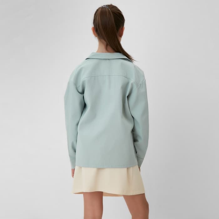 Рубашка для девочки MINAKU: Casual collection KIDS, цвет мятный, рост 128 см