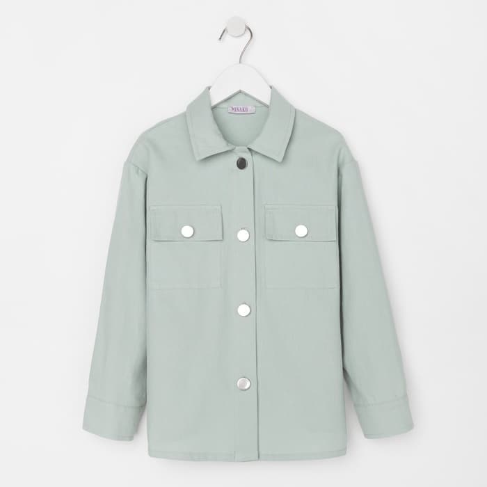 Рубашка для девочки MINAKU: Casual collection KIDS, цвет мятный, рост 128 см
