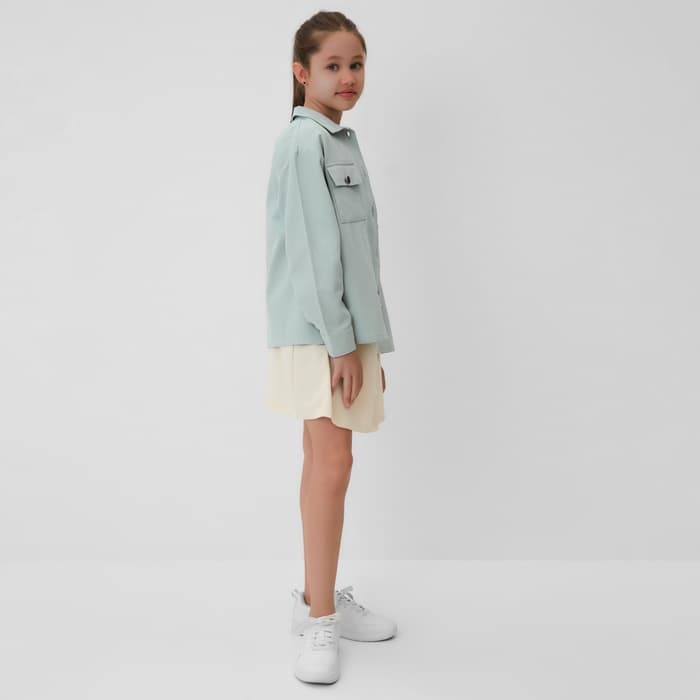 Рубашка для девочки MINAKU: Casual collection KIDS, цвет мятный, рост 128 см