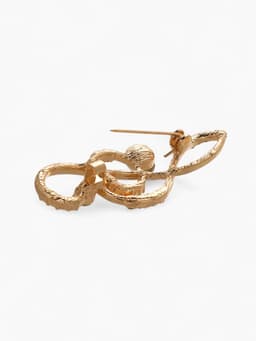 Брошь «Нота. Скрипичный ключ», белая в золоте