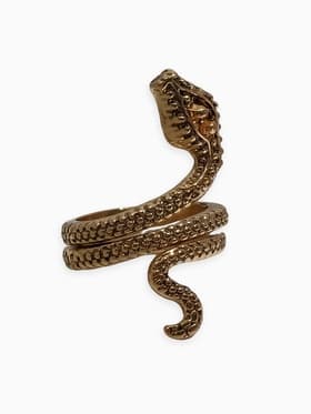 Кольцо «Змея», два глаза, цвет чернёное золото, безразмерное