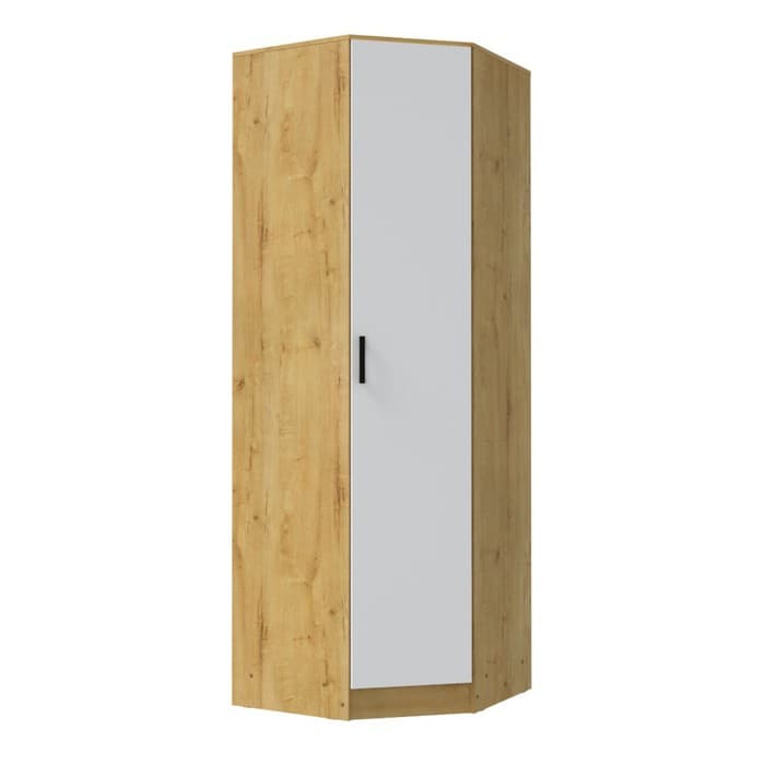 Шкаф угловой «ЭКО», 760×481×2200 мм, цвет дуб вотан, белый