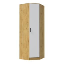 Шкаф угловой «ЭКО», 760×481×2200 мм, цвет дуб вотан, белый