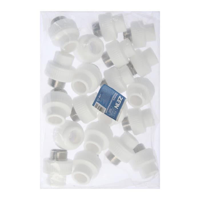 Муфта комбинированная ZEIN, полипропиленовая, наружная резьба, d=25 мм × 1"