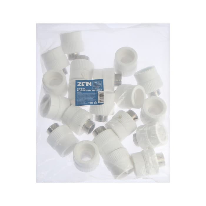 Муфта комбинированная ZEIN, полипропиленовая, наружная резьба, d=32 мм × 3/4"