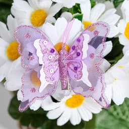 Бабочки для декора и флористики, на прищепке, пластиковые, фиолетовые, МИКС, 5 см и 8 см