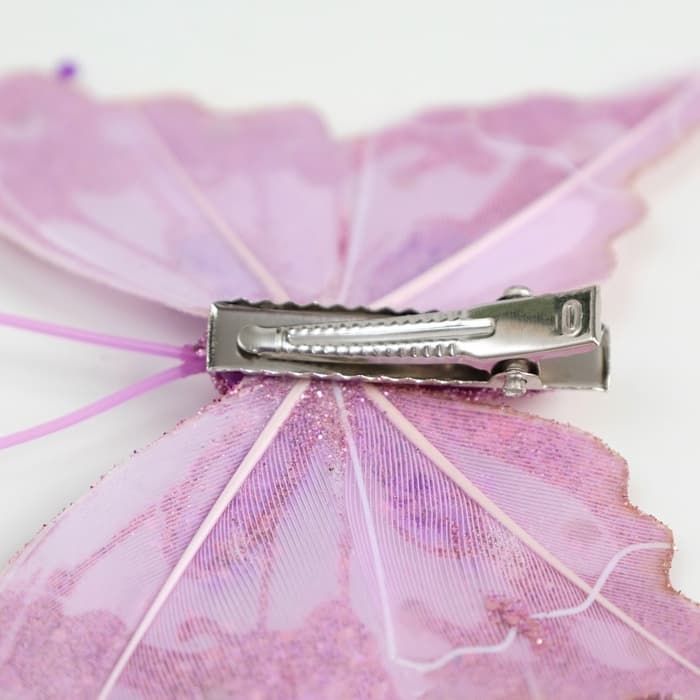 Бабочки для декора и флористики, на прищепке, пластиковые, фиолетовые, МИКС, 5 см и 8 см