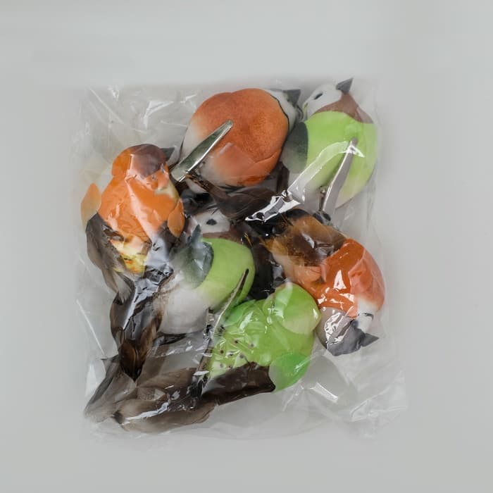 Птичка для декора и флористики, на прищепке, МИКС, 8×3.5×3 см