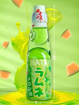 Напиток газированный Ramune со вкусом дыни, 200 мл
