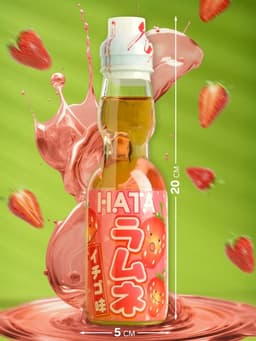 Напиток газированный Ramune со вкусом клубники, 200 мл