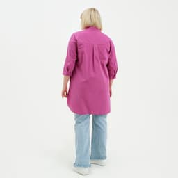 Рубашка женская с воланом MIST plus-size, размер 52, розовая