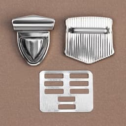 Застёжка для сумки, 3.3×3.5 см, цвет серебряный
