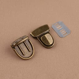 Застёжка для сумки, 4×3 см, цвет бронзовый