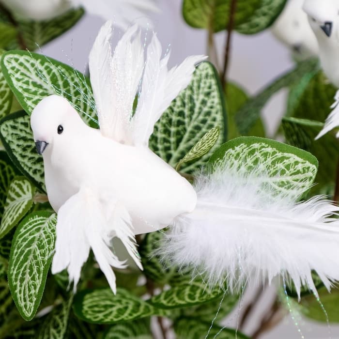 Декор на прищепке «Птица», белая, 18×6.5×12 см