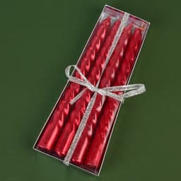 Набор свечей новогодних витых «Счастья», 4 шт., красные, 6.8×16×2 см