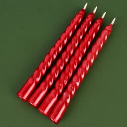 Набор свечей новогодних витых «Счастья», 4 шт., красные, 6.8×16×2 см