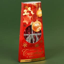 Набор свечей новогодних витых «Счастья», 4 шт., красные, 6.8×16×2 см