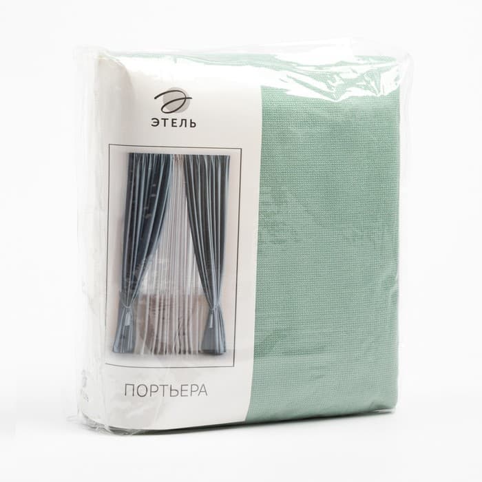 Штора портьерная «Этель. Структурная», 250×265 см, светло-зелёная