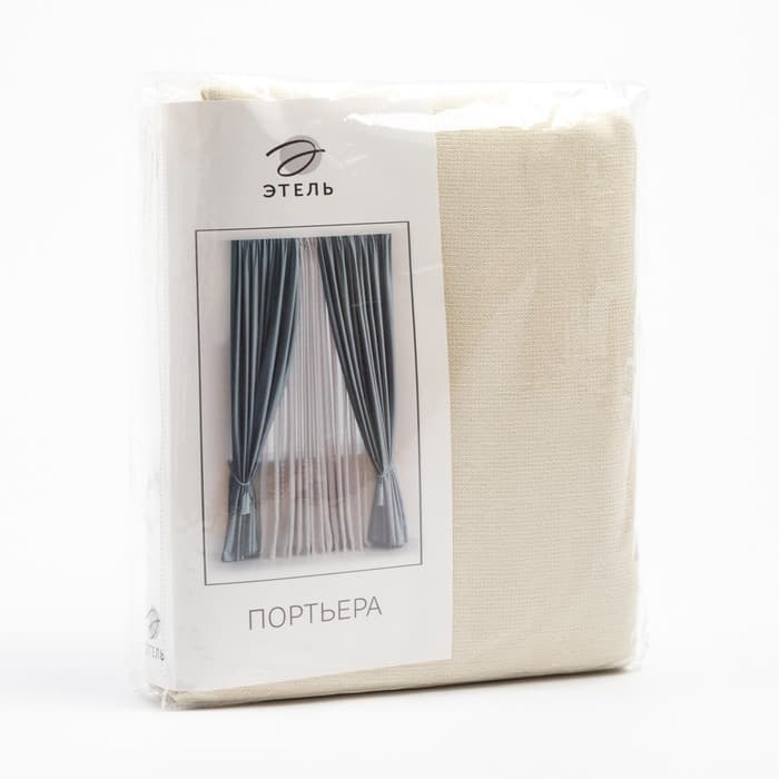Штора портьерная «Этель. Структурная», 250×265 см, молочная