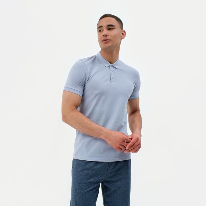 Футболка поло мужская MINAKU: Basic line, размер 46, серая