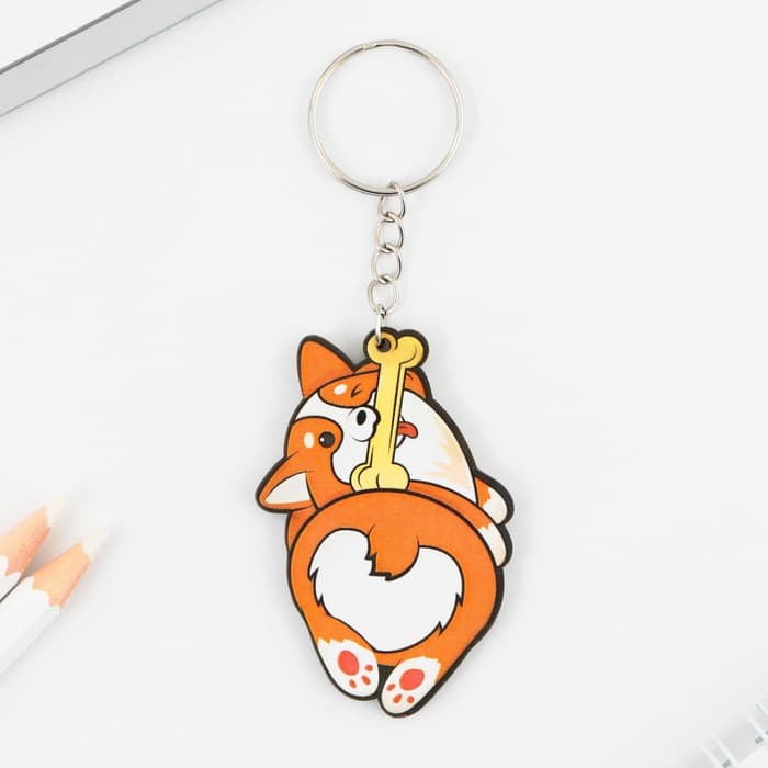 Брелок для ключей деревянный «Корги», 5×6 см