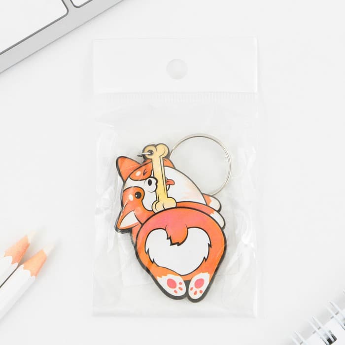 Брелок для ключей деревянный «Корги», 5×6 см