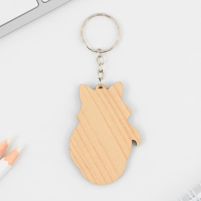 Брелок для ключей деревянный «Лиса», 5×6 см