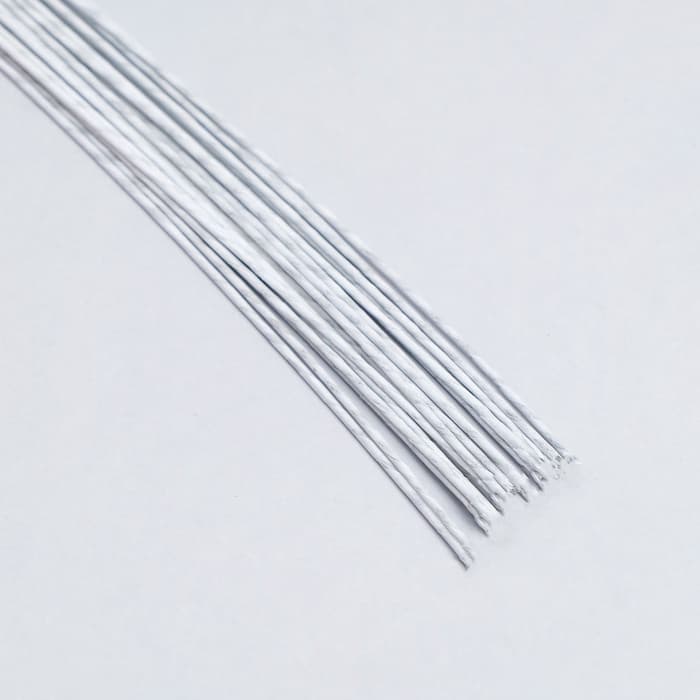 Флористическая проволока в бумажной оплётке «Белая», длина 36 см, 1.2 мм, набор 20 шт.