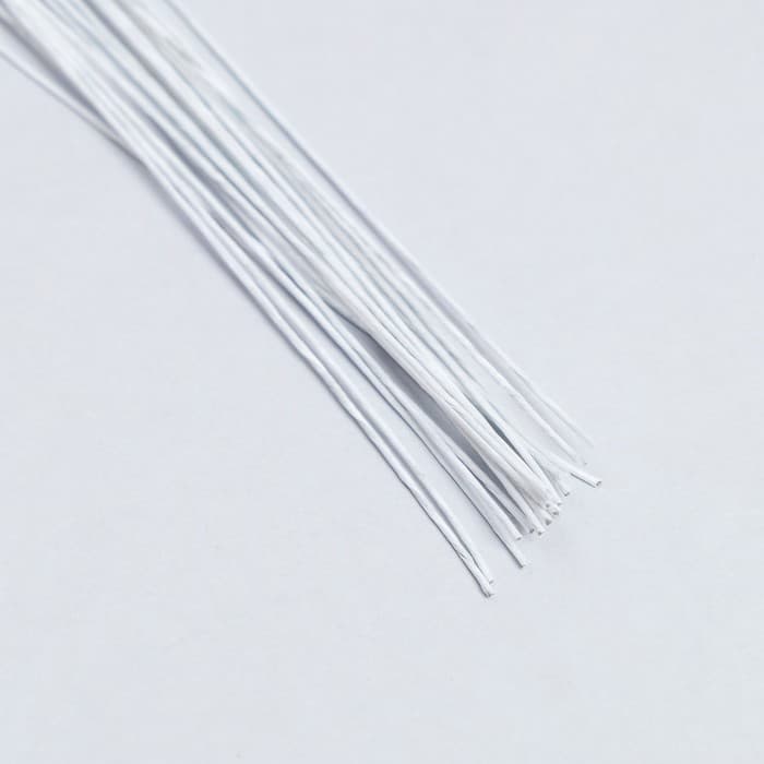 Флористическая проволока в бумажной оплётке «Белая», длина 40 см, 0.7 мм, набор 30 шт.