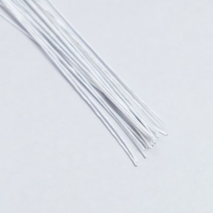 Флористическая проволока в бумажной оплётке «Белая», длина 40 см, 0.7 мм, набор 30 шт.