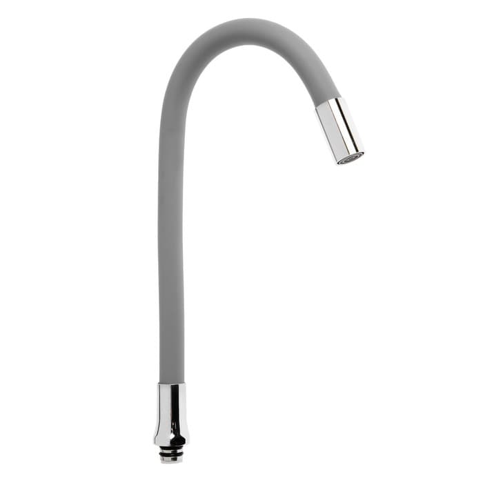 Излив для смесителя ZEIN, 3/4", гибкий, силикон, нержавеющая сталь, 50 см, сетка пластик, серый