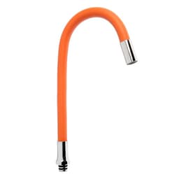 Излив для смесителя ZEIN, 3/4", гибкий, силикон, нержавеющая&nbsp;сталь,50 см, сетка пластик, оранжевый