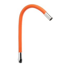 Излив для смесителя ZEIN, 3/4", гибкий, силикон, нержавеющая&nbsp;сталь,50 см, сетка пластик, оранжевый