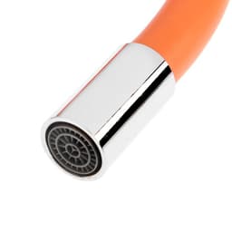 Излив для смесителя ZEIN, 3/4", гибкий, силикон, нержавеющая&nbsp;сталь,50 см, сетка пластик, оранжевый