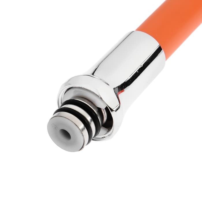 Излив для смесителя ZEIN, 3/4", гибкий, силикон, нержавеющая&nbsp;сталь,50 см, сетка пластик, оранжевый