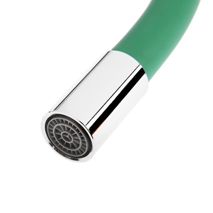 Излив для смесителя ZEIN, 3/4", гибкий, силикон, нержавеющая&nbsp;сталь, 50 см, сетка пластик, зеленый