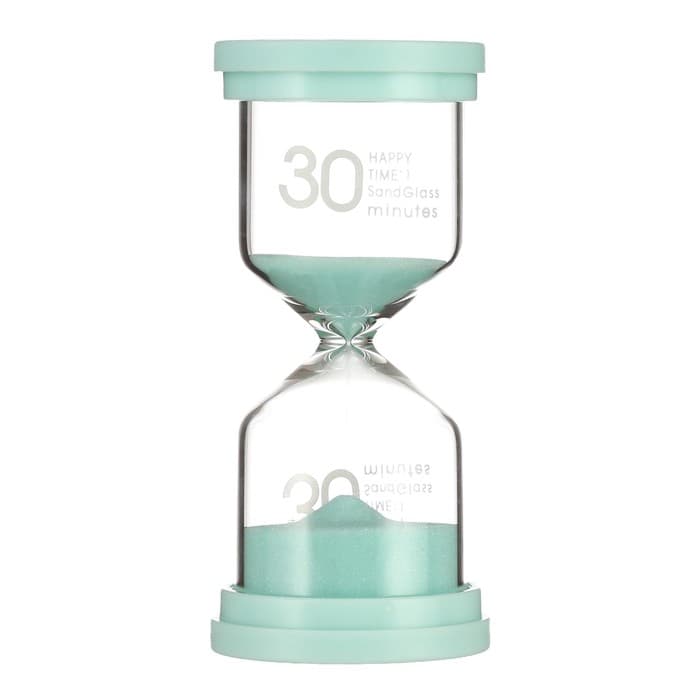 Песочные часы Happy time, на 30 минут, 12.5×4.5 см, бирюзовые