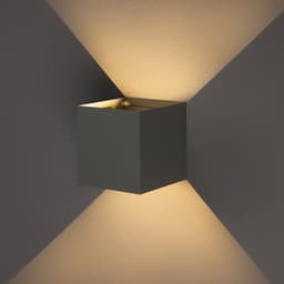 Светильник светодиодный настенный, 6 Вт, 450 Лм, 3000К, IP54, 220 В, металлический корпус, серый, свечение тёплое белое