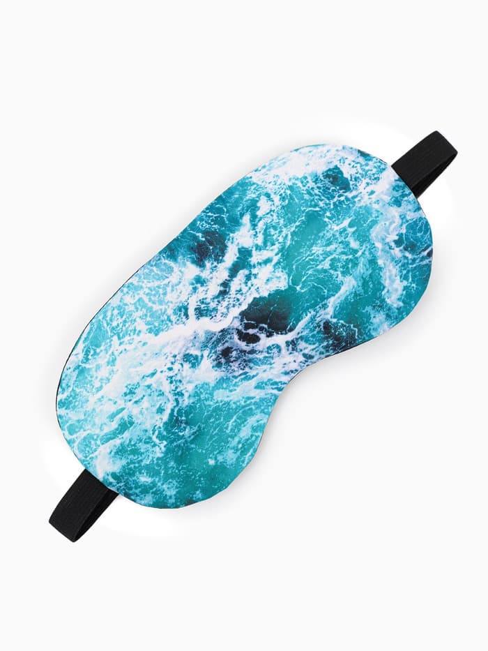 Маска для сна с гелевым вкладышем «Море», 19×10 см, резинка одинарная, голубая