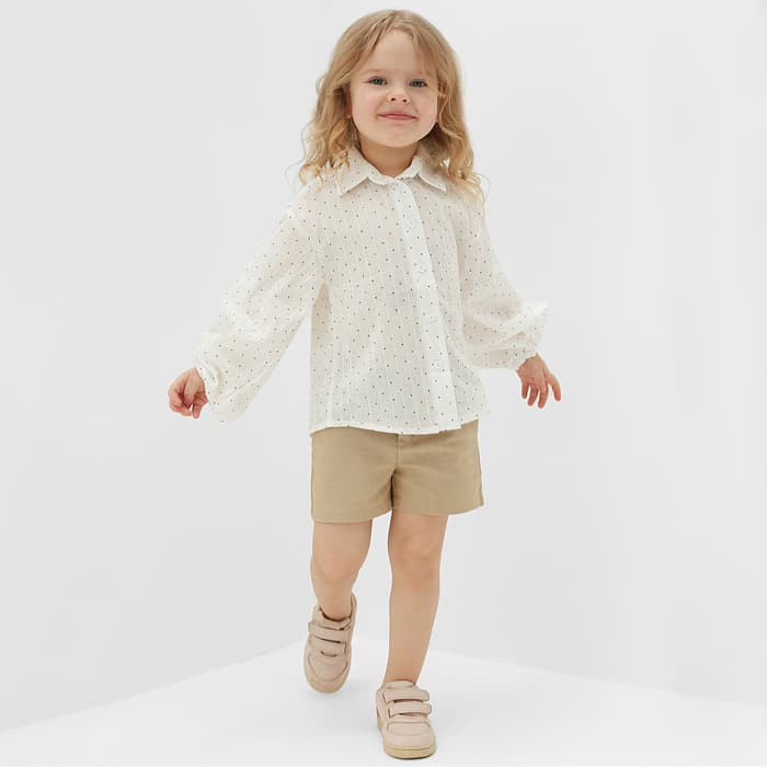 Шорты детские MINAKU: Cotton Collection, бежевые, рост 116 см