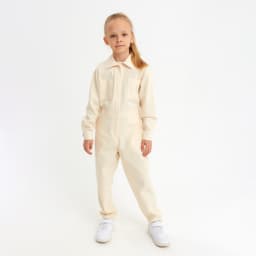 Комбинезон для девочки MINAKU: Casual collection KIDS, бежевый, рост 122 см