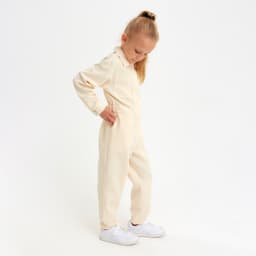 Комбинезон для девочки MINAKU: Casual collection KIDS, бежевый, рост 134 см