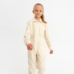 Комбинезон для девочки MINAKU: Casual collection KIDS, бежевый, рост 134 см