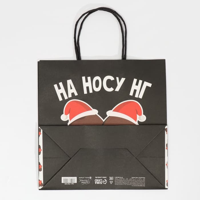 Пакет подарочный новогодний «На носу НГ», 22×22×11 см